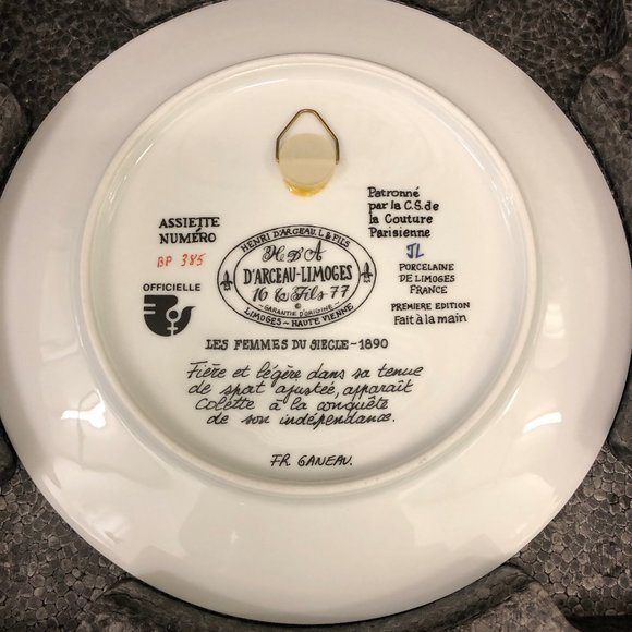 1890 Ganeau's Women of the Century Porcelian COA - Picture 2 of 8